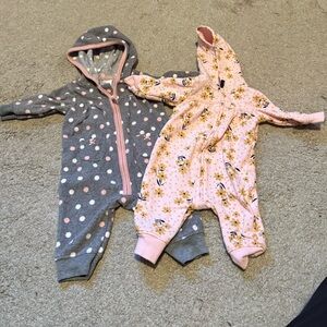 Cozy Kids One Piece Set - Gray and Pink